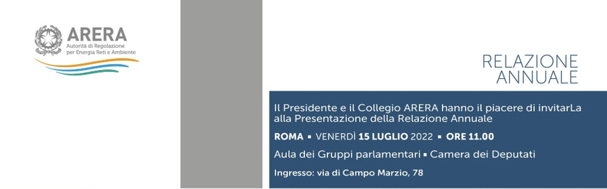 Presentazione della Relazione Annuale ARERA